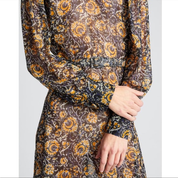 Veronica Beard Oneida Floral Long-Sleeve Silk Midi Dress Small - Picture 5 of 8